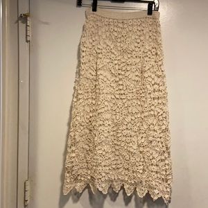 Lim’s skirt -NWOT - 100% cotton -hand crocheted skirt. Unique, one of a kind